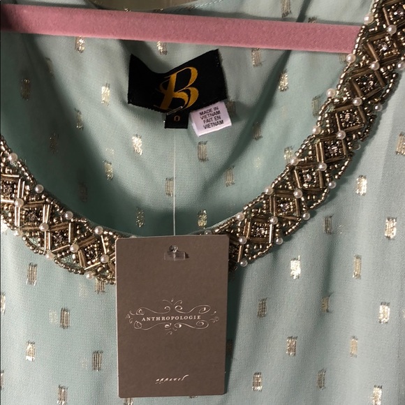 Sheer bead neckline Anthropologie top NWT - Picture 6 of 7